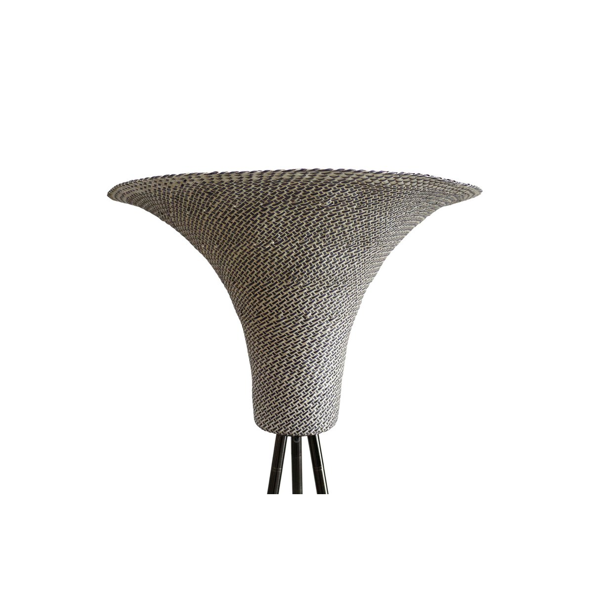 Floor lamp with braided shade natural/black 152 cm