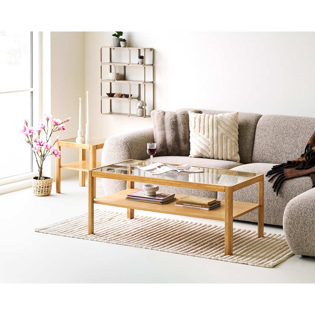 Lanciano Wandregal, Metall, beige, 48x18x64 cm