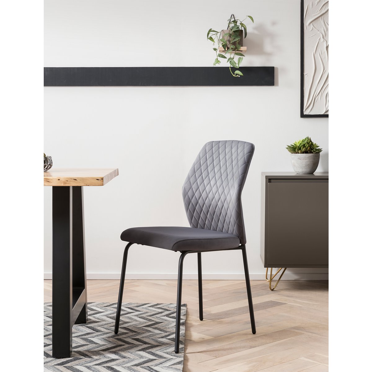 Chair set of 2 gray