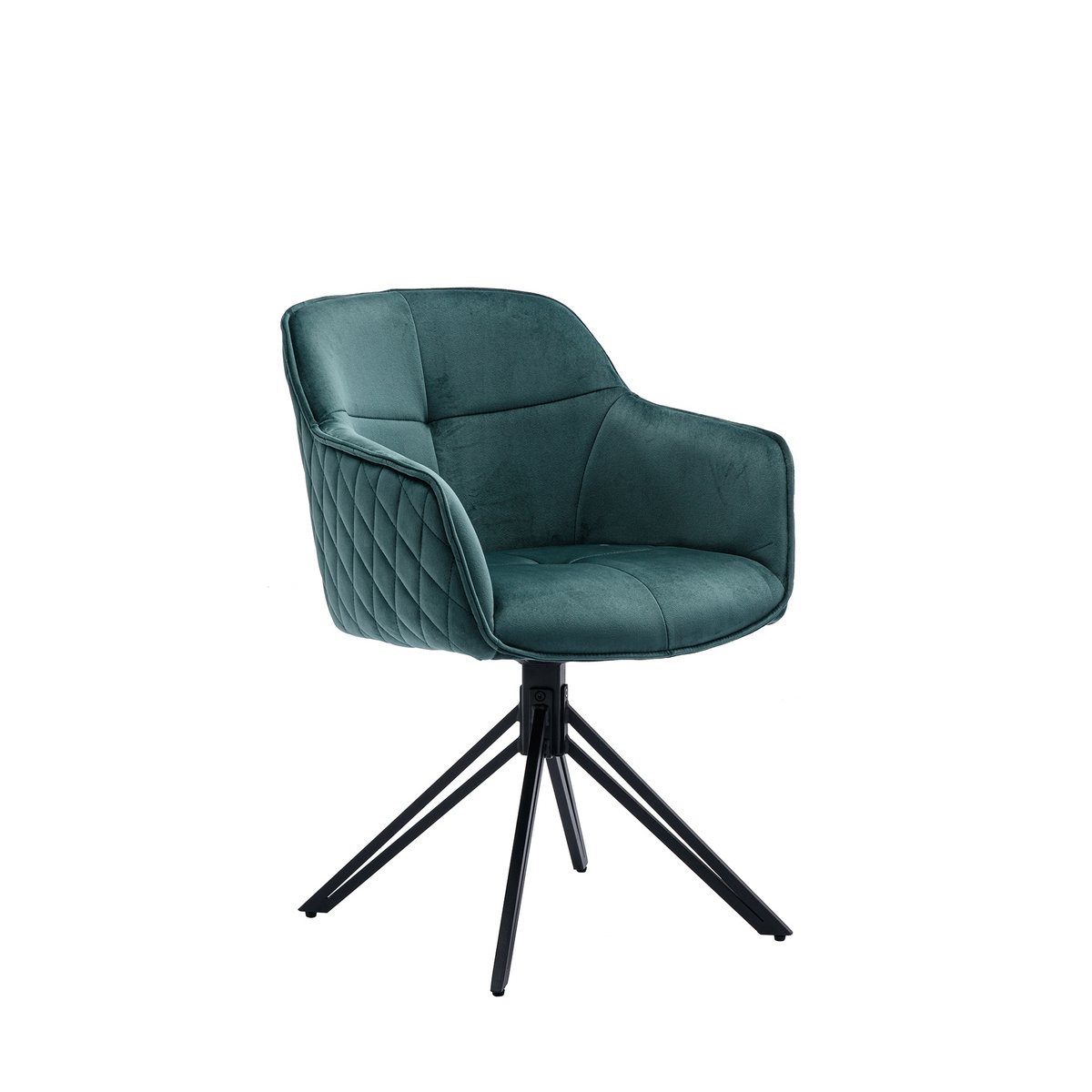 Armchair with honeycomb quilting green