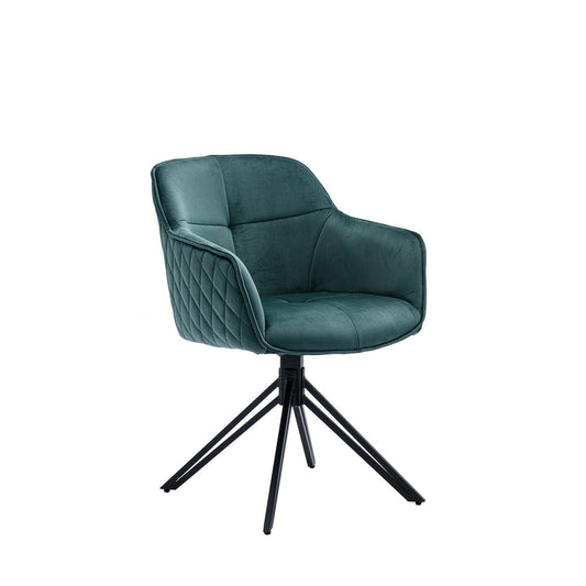 Armchair with honeycomb quilting green