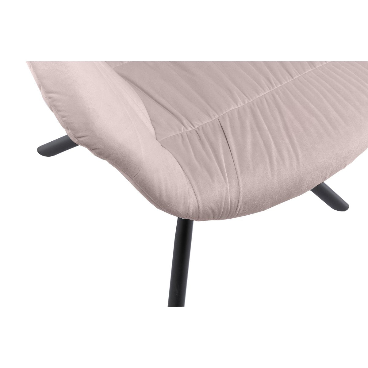 Armchair with honeycomb quilting in rose velvet