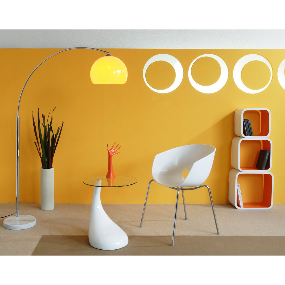Arc lamp 208 cm orange