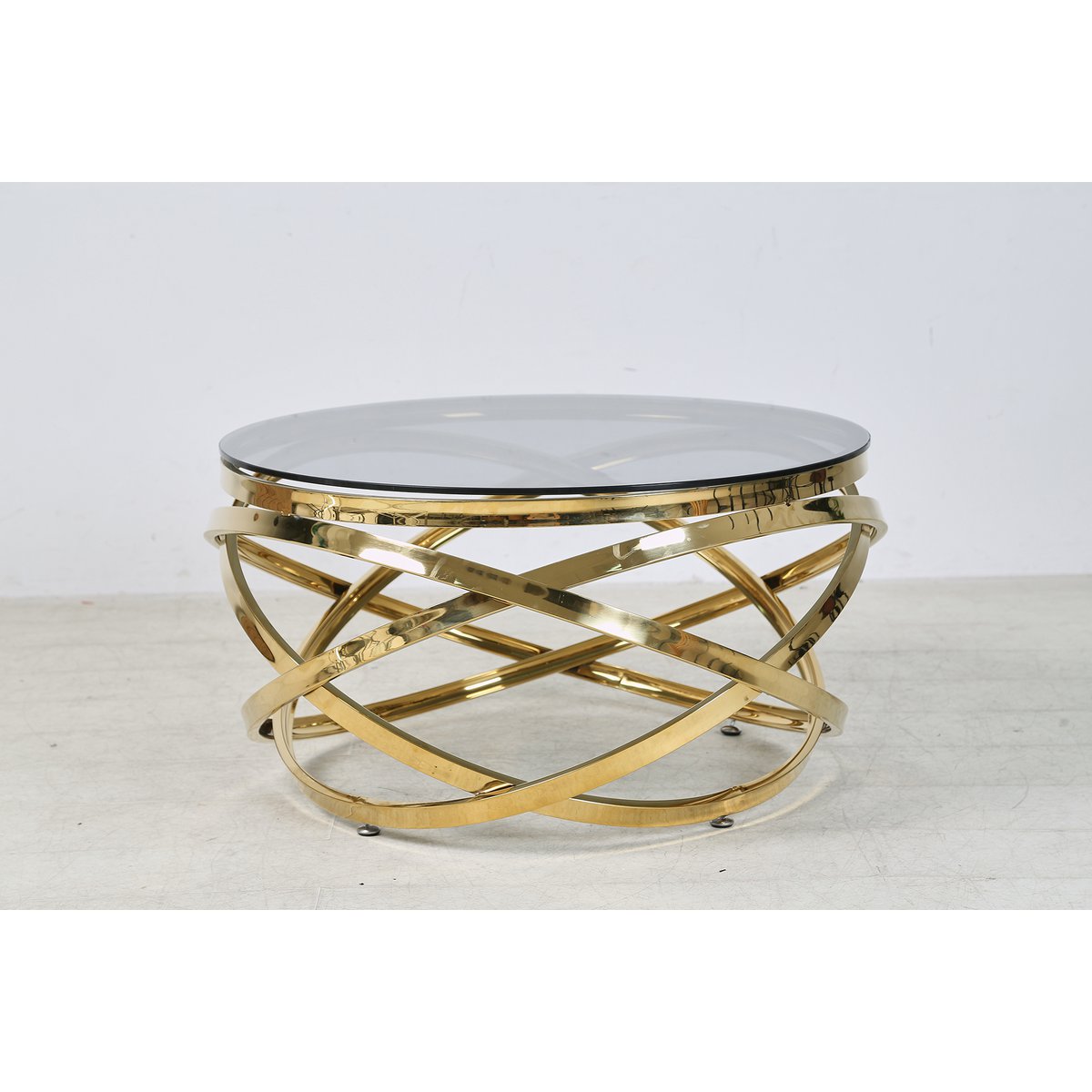 Couchtisch Gold/Grau Ø 80 cm