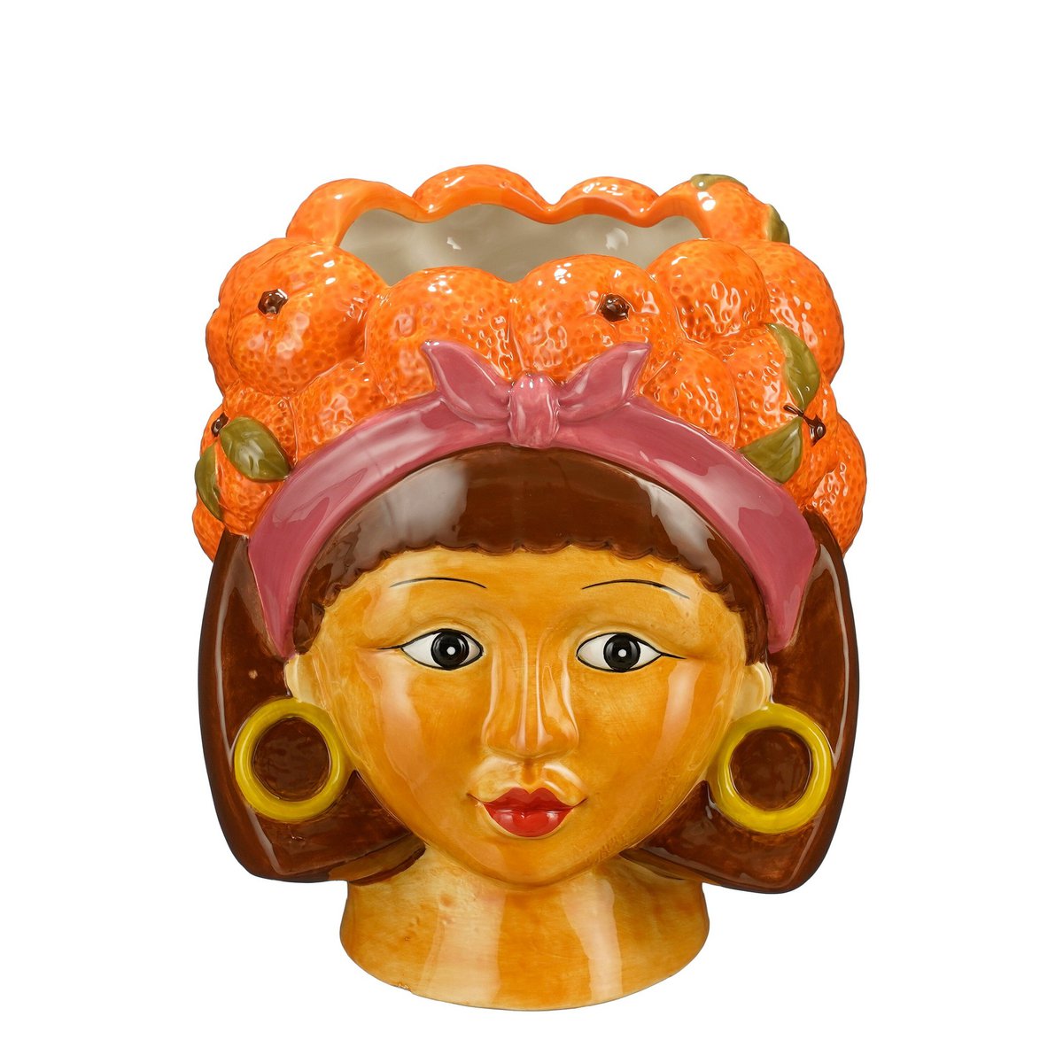 Blumentopf in Funny Orange
