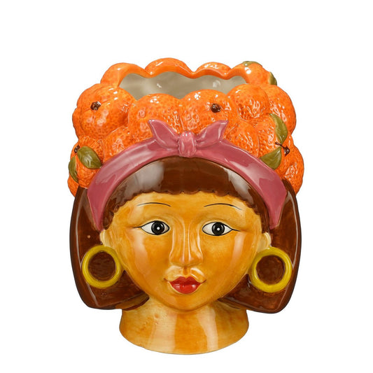 Blumentopf in Funny Orange