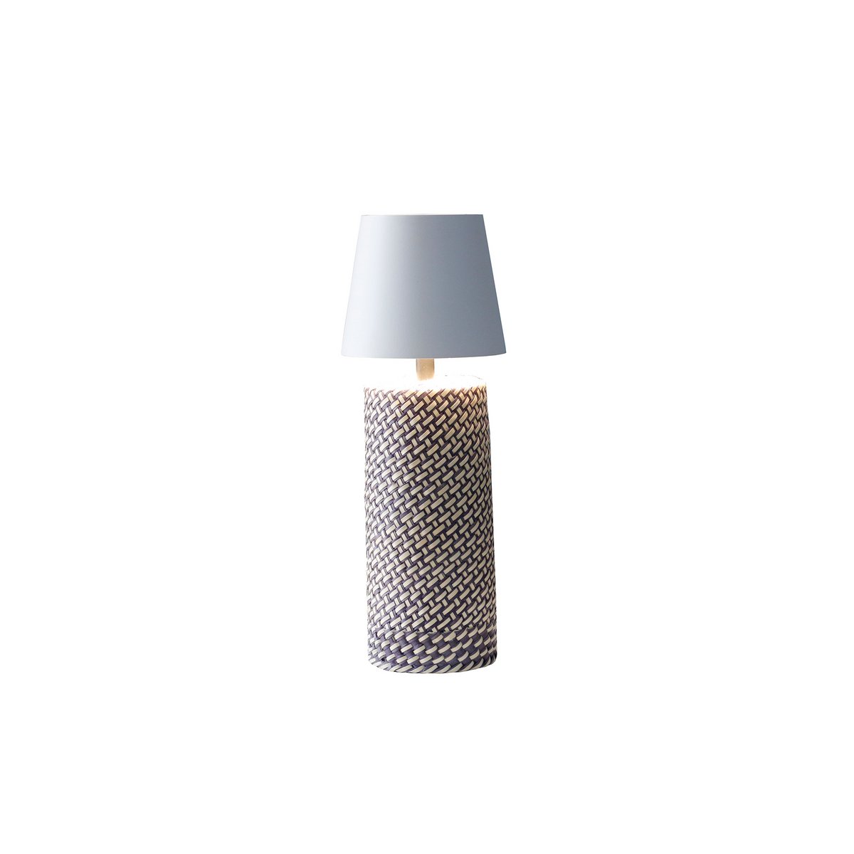 Table lamp black/white 29 cm with LED battery