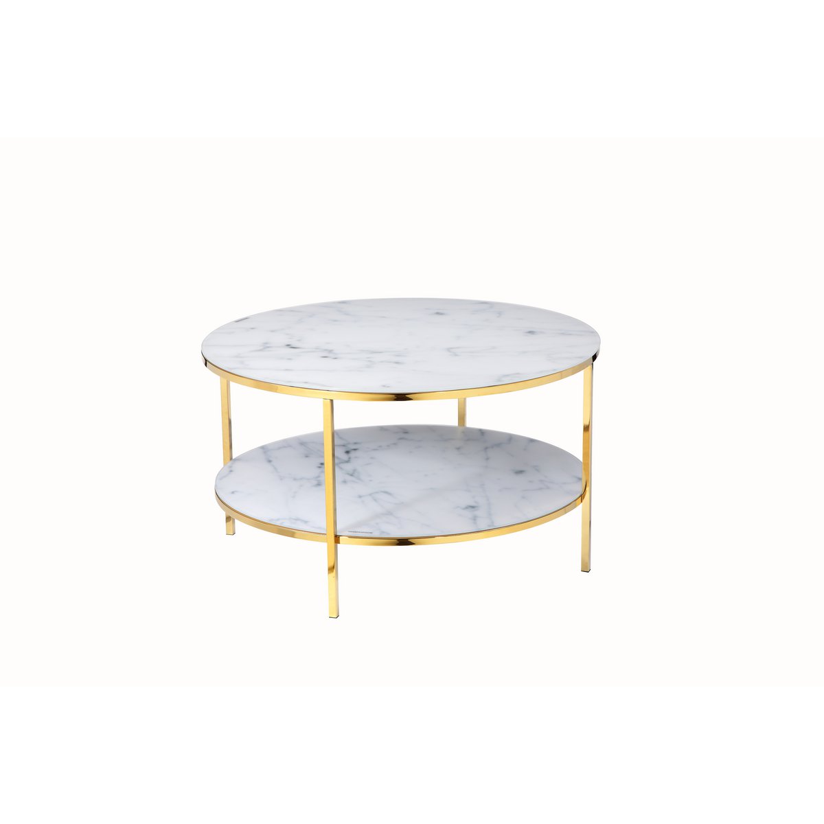 Coffee table with 2 shelves Ø 80 cm
