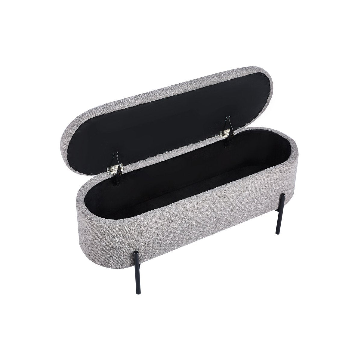 Bed bench with storage space function taupe
