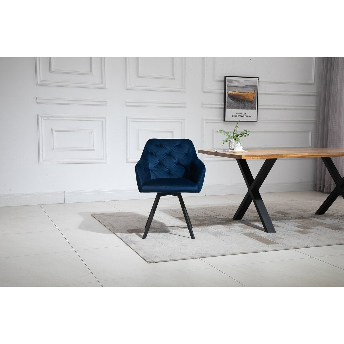 Armchair with 360° swivel function Blue
