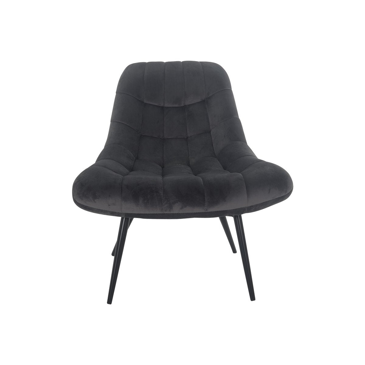 Armchair XXL velvet gray metal black