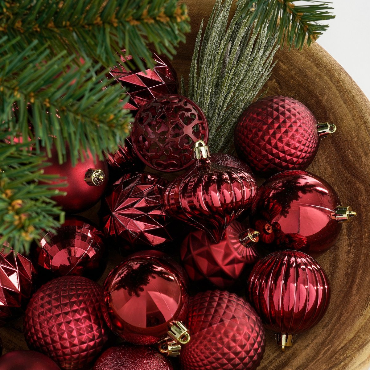 Weihnachtskugel-Set Unzerbrechliche Kugeln Dunkelrot