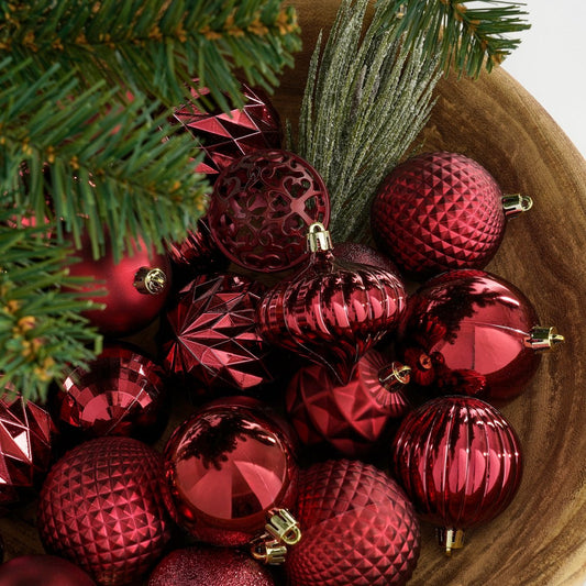 Weihnachtskugel-Set Unzerbrechliche Kugeln Dunkelrot