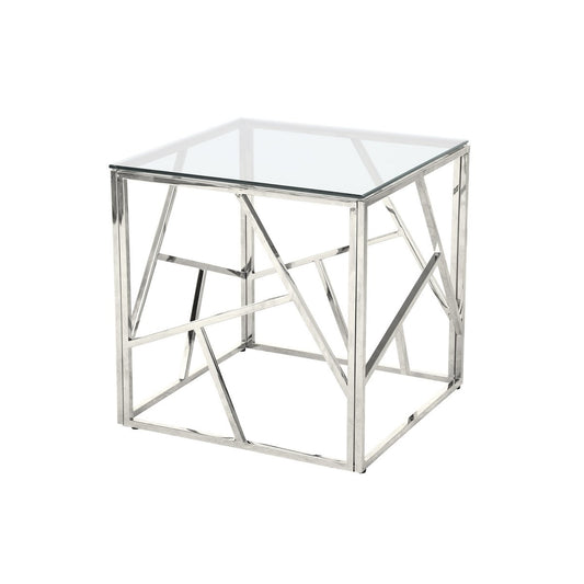 Side table silver 55x55 cm