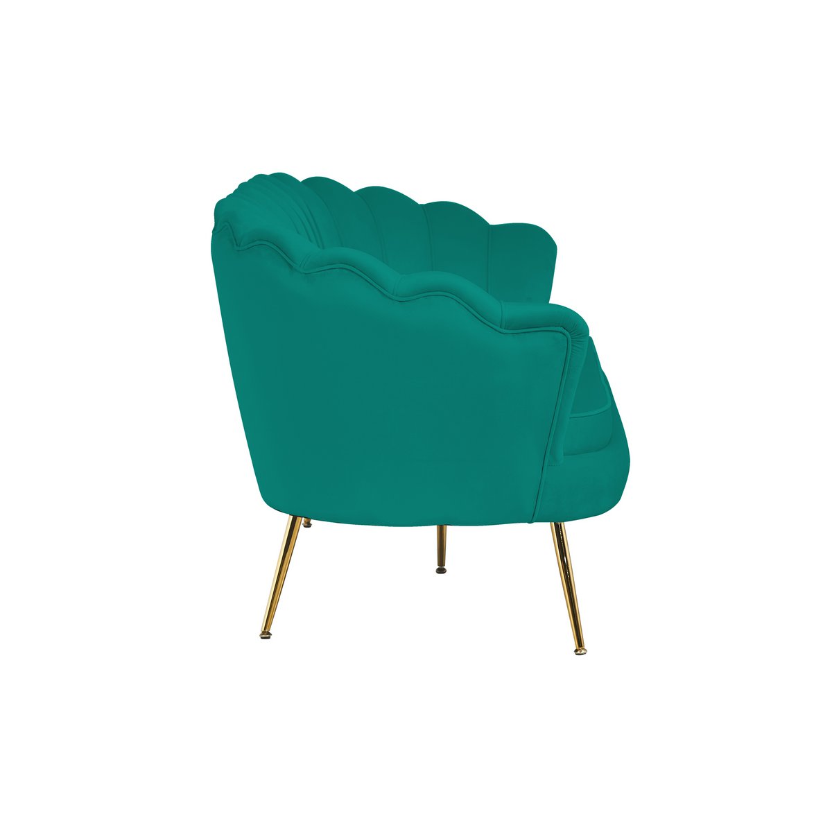 3 seater velvet shell sofa green