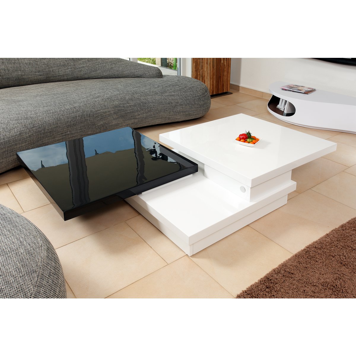 Coffee table 120X80 cm white/black
