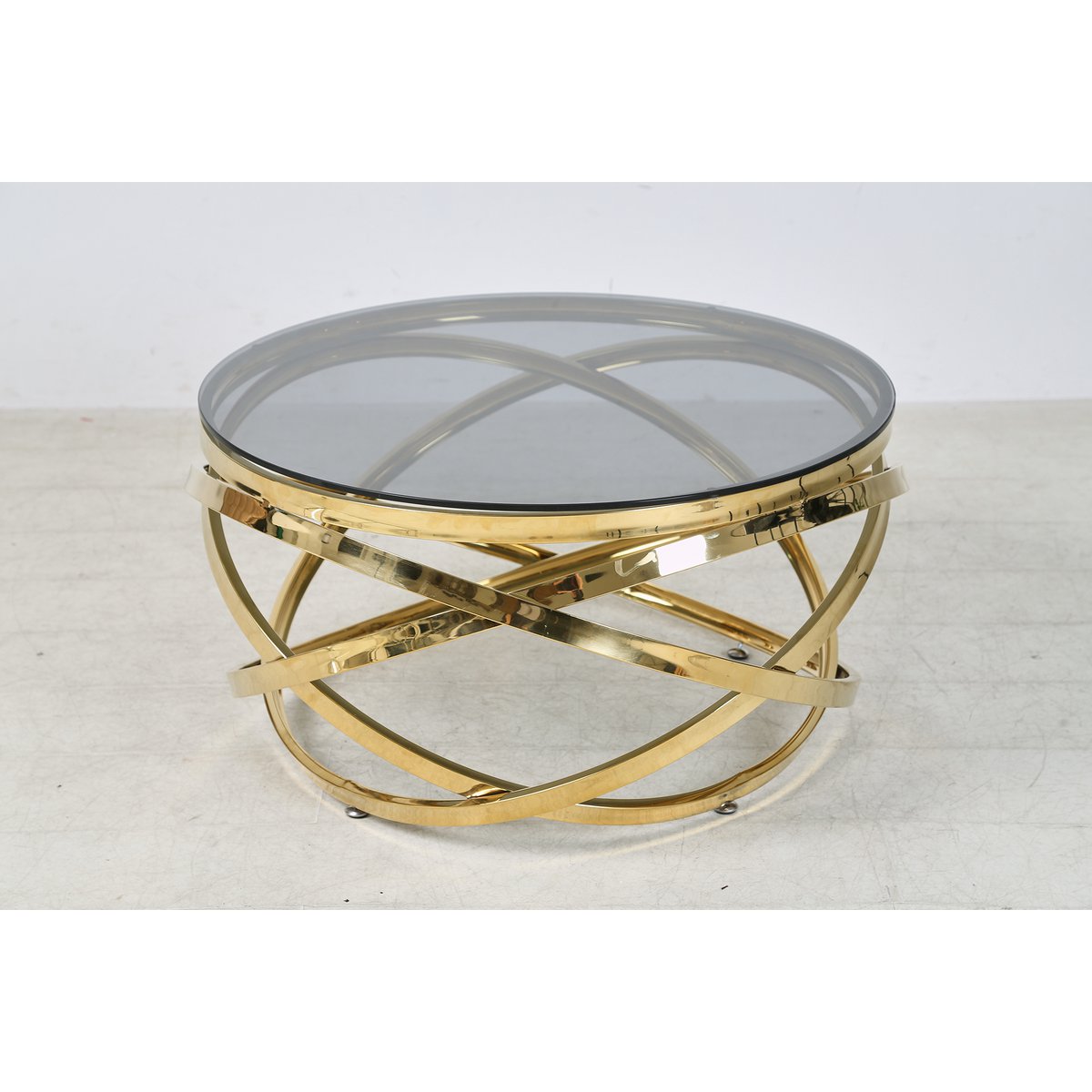 Couchtisch Gold/Grau Ø 80 cm