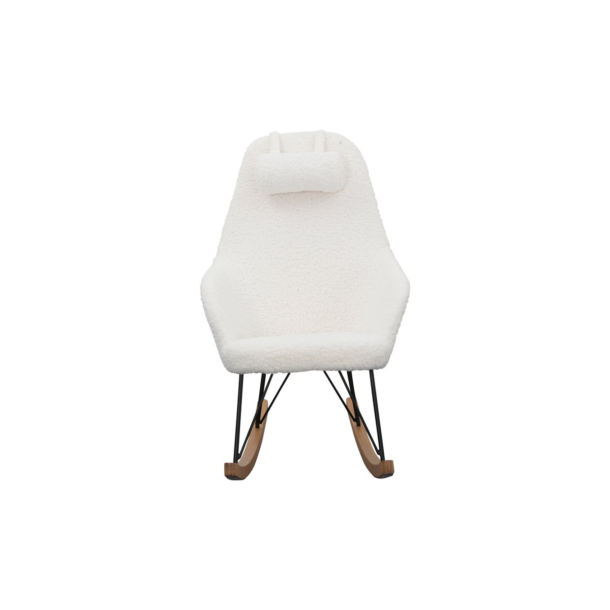White teddy fur rocking chair