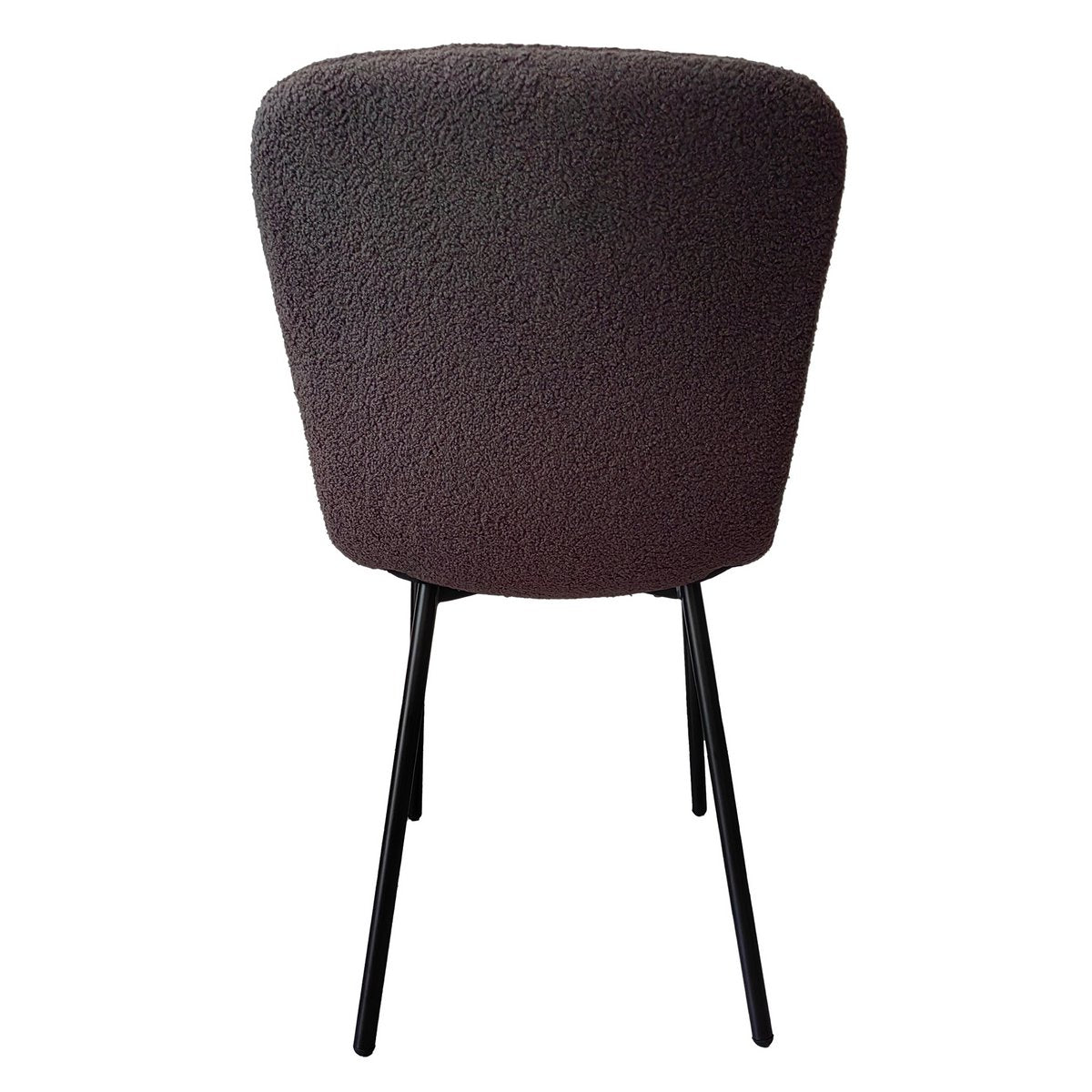 Bouclé look chair set of 4 dark gray