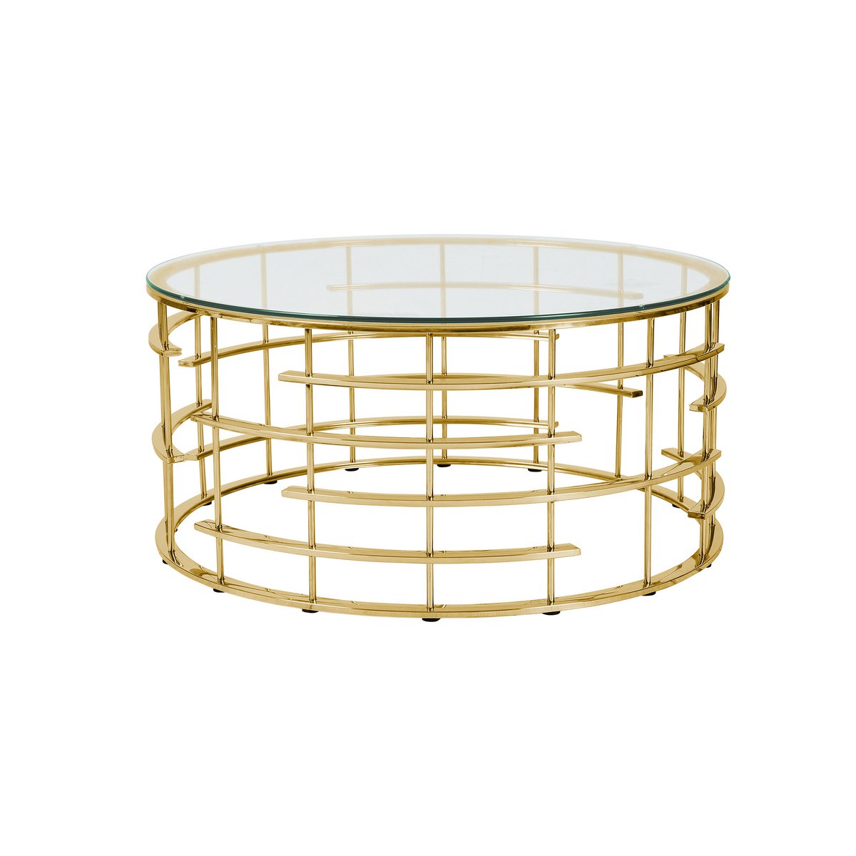 Coffee table gold/clear Ø 90 cm
