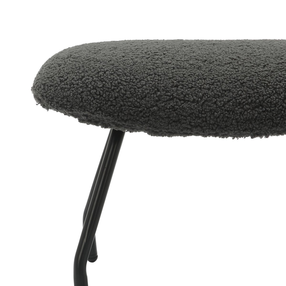 Sessel und Hocker Set Teddyfell Anthrazit