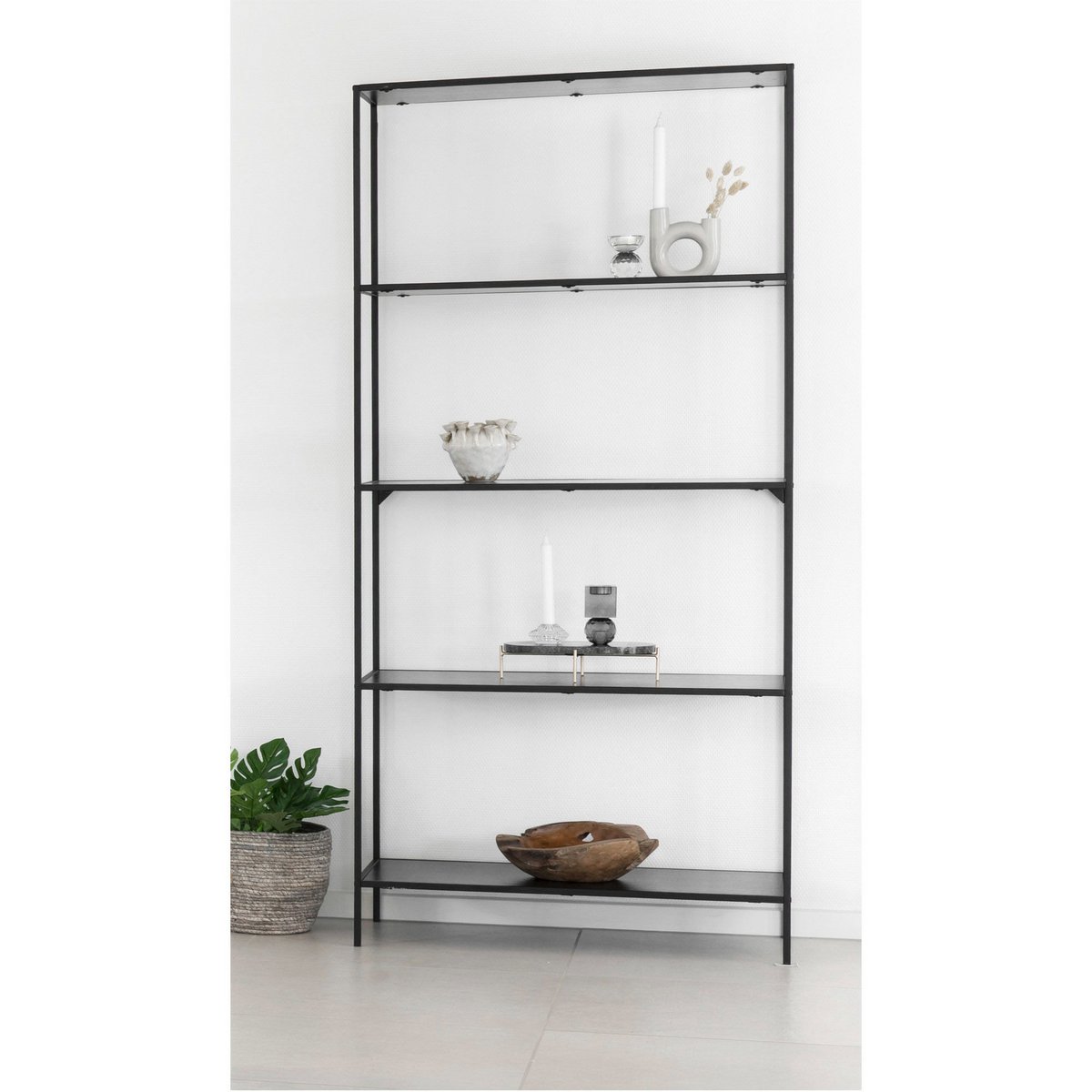 Vita Regal, 5 Regale, Metall, schwarz, 80x36x170 cm