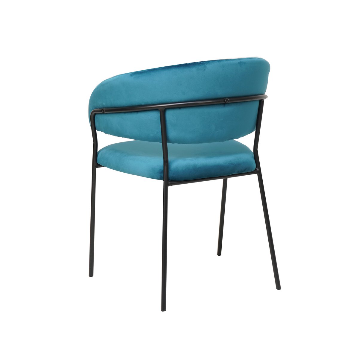 Velvet chair with turquoise back quilting