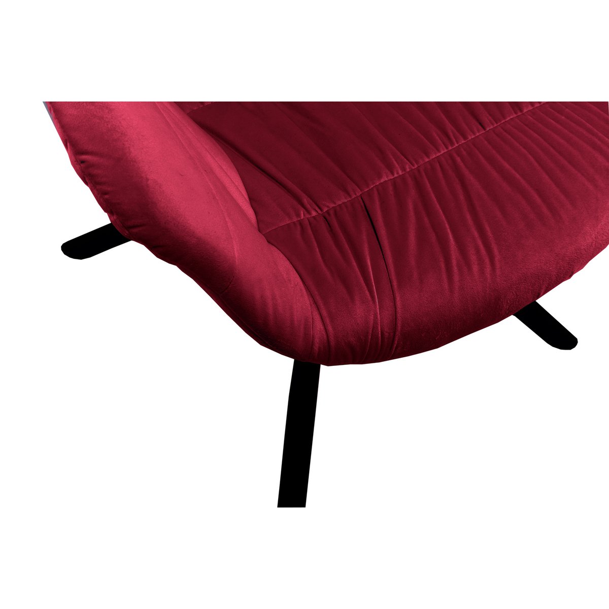 Armchair with honeycomb quilting in red velvet