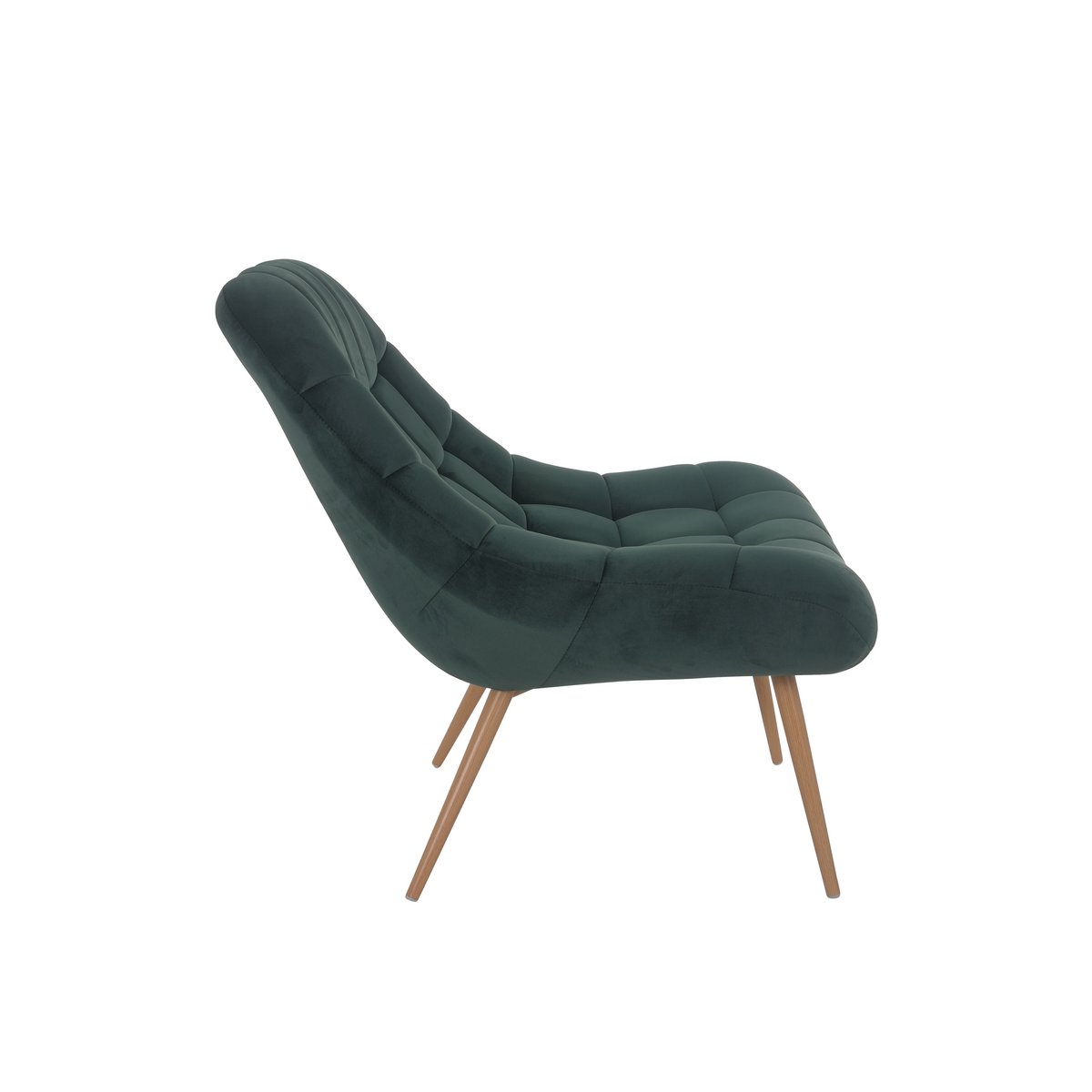 Armchair XXL velvet green metal wood look