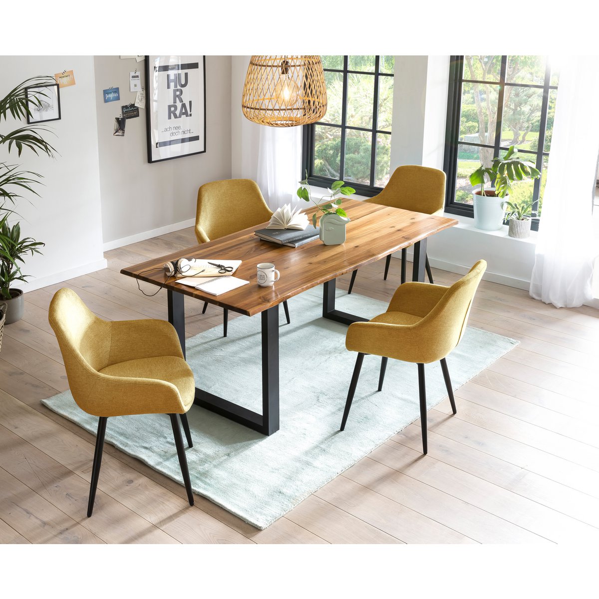 Dining group 5 pieces 180x90 cm