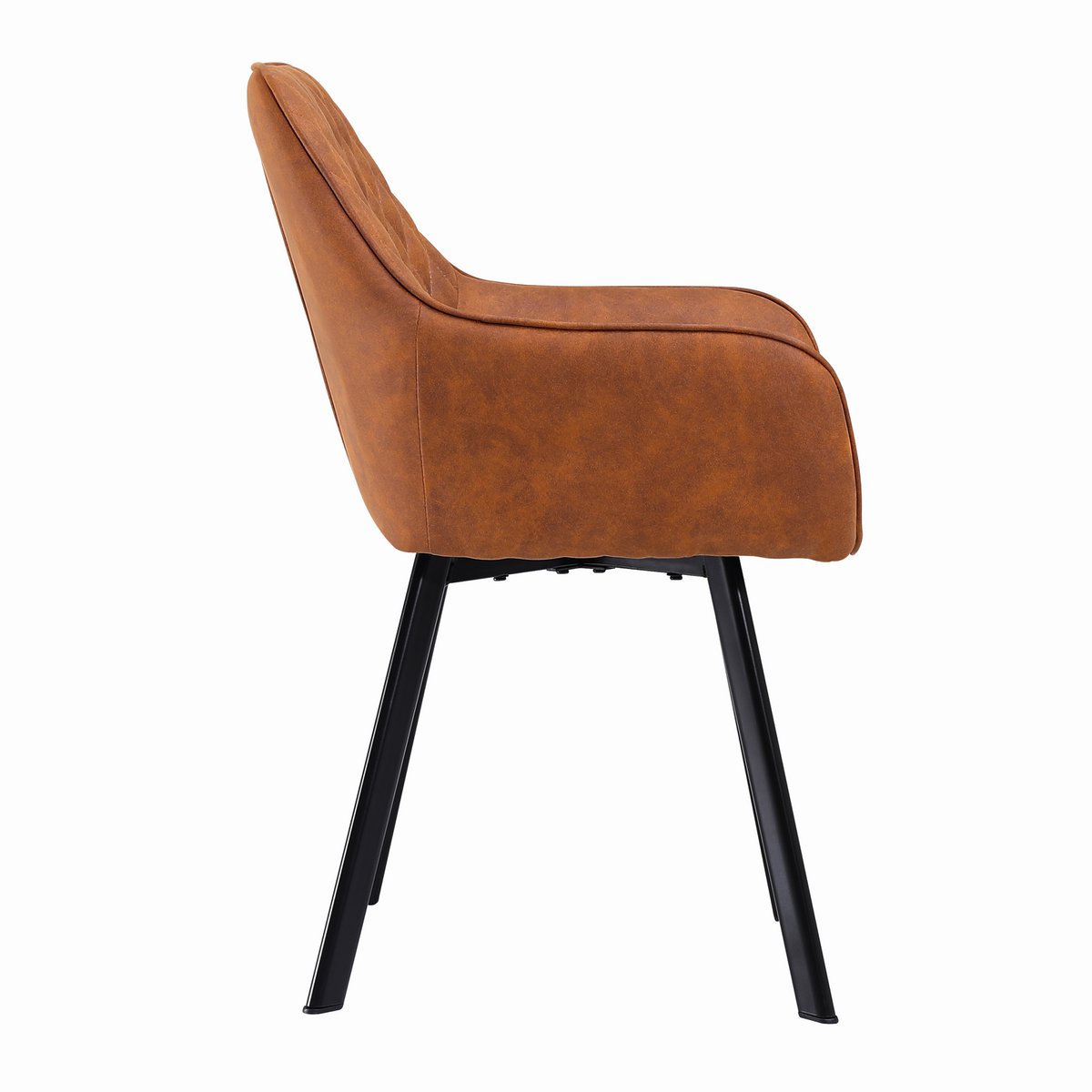 Armchair set of 2 brown microfiber