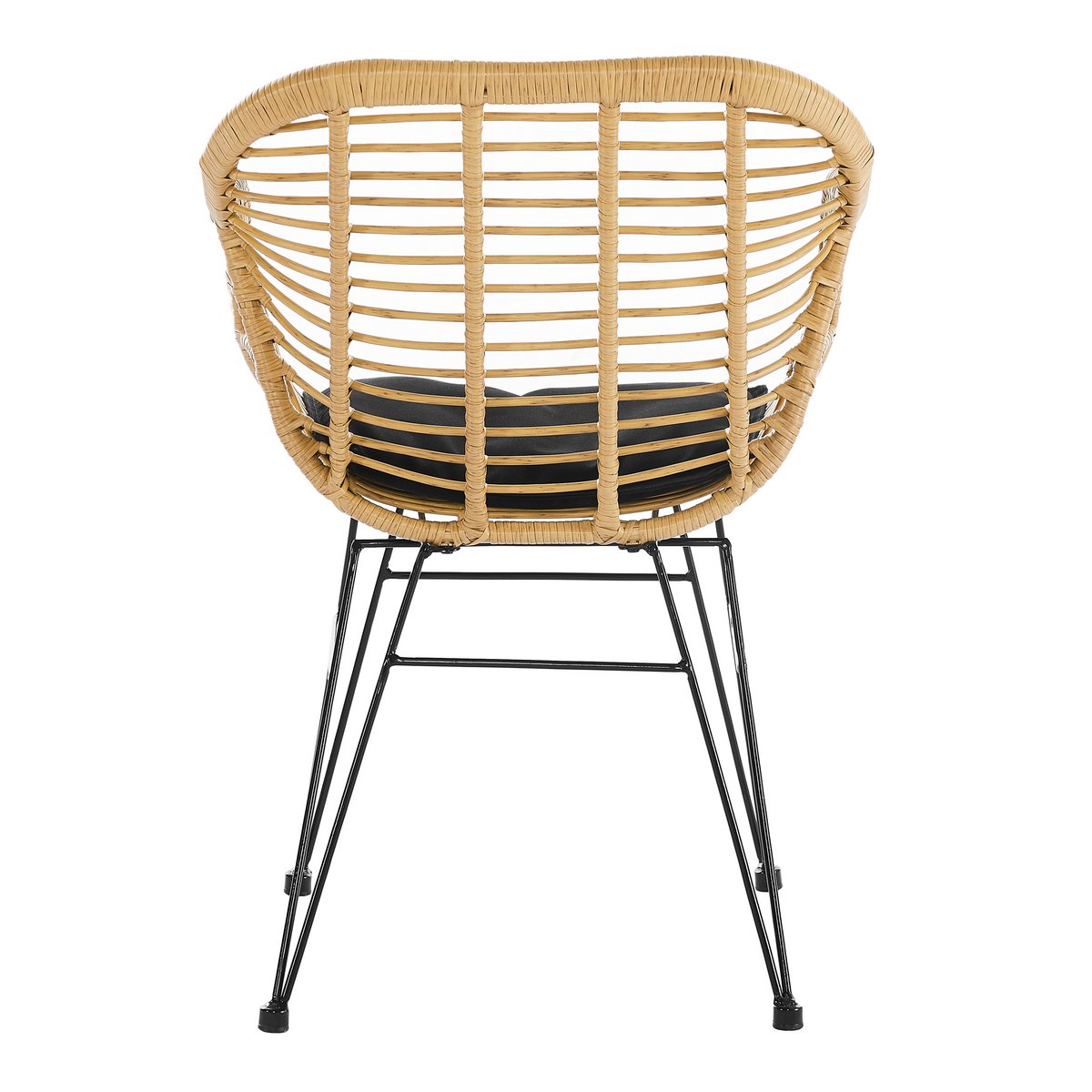 Set of 2 armchairs in rattan look, natural