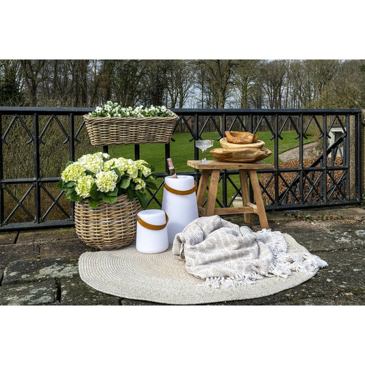 Cort Plaid – Elfenbein/Beige, 100 % recycelte Baumwolle, 130 x 160 cm