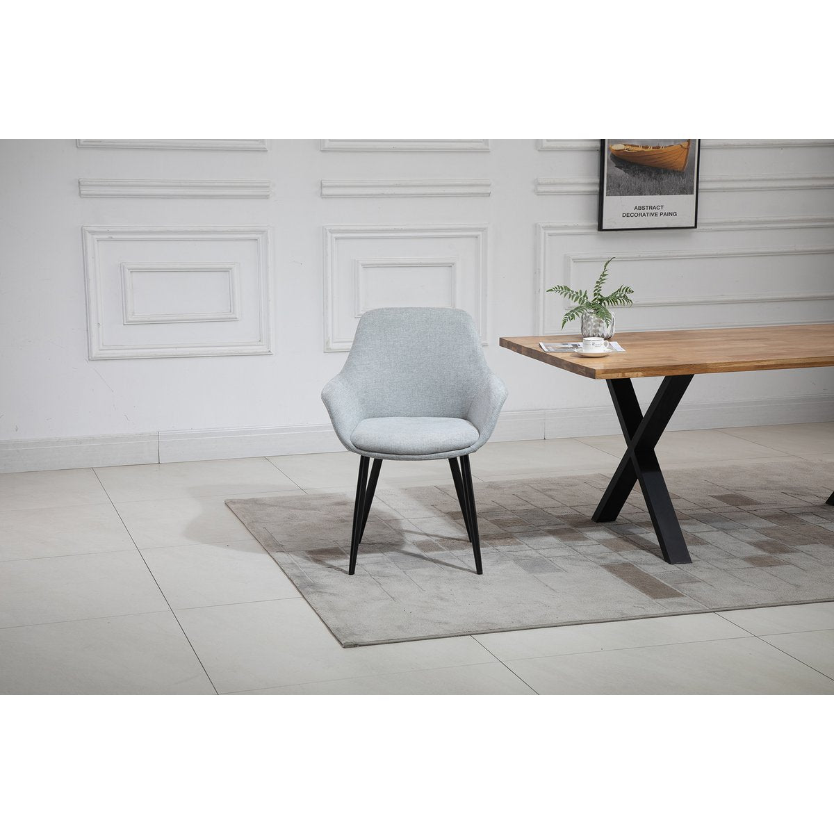 Set of 2 armchairs light grey