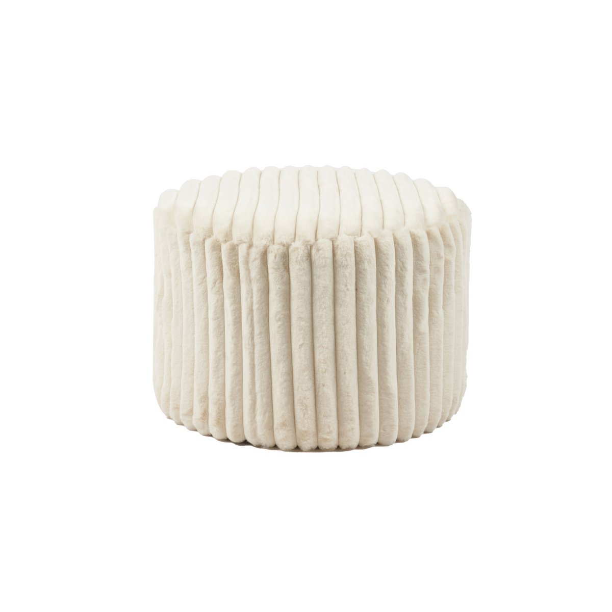 Stool Ø55 cm plush corduroy beige