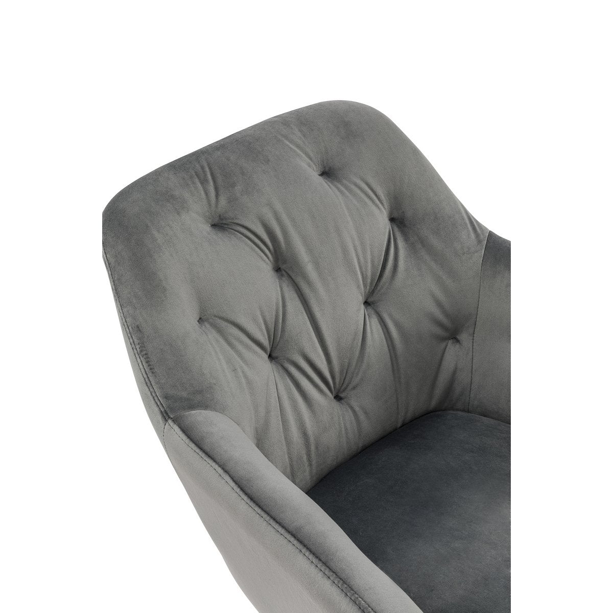 Gray velvet armchair
