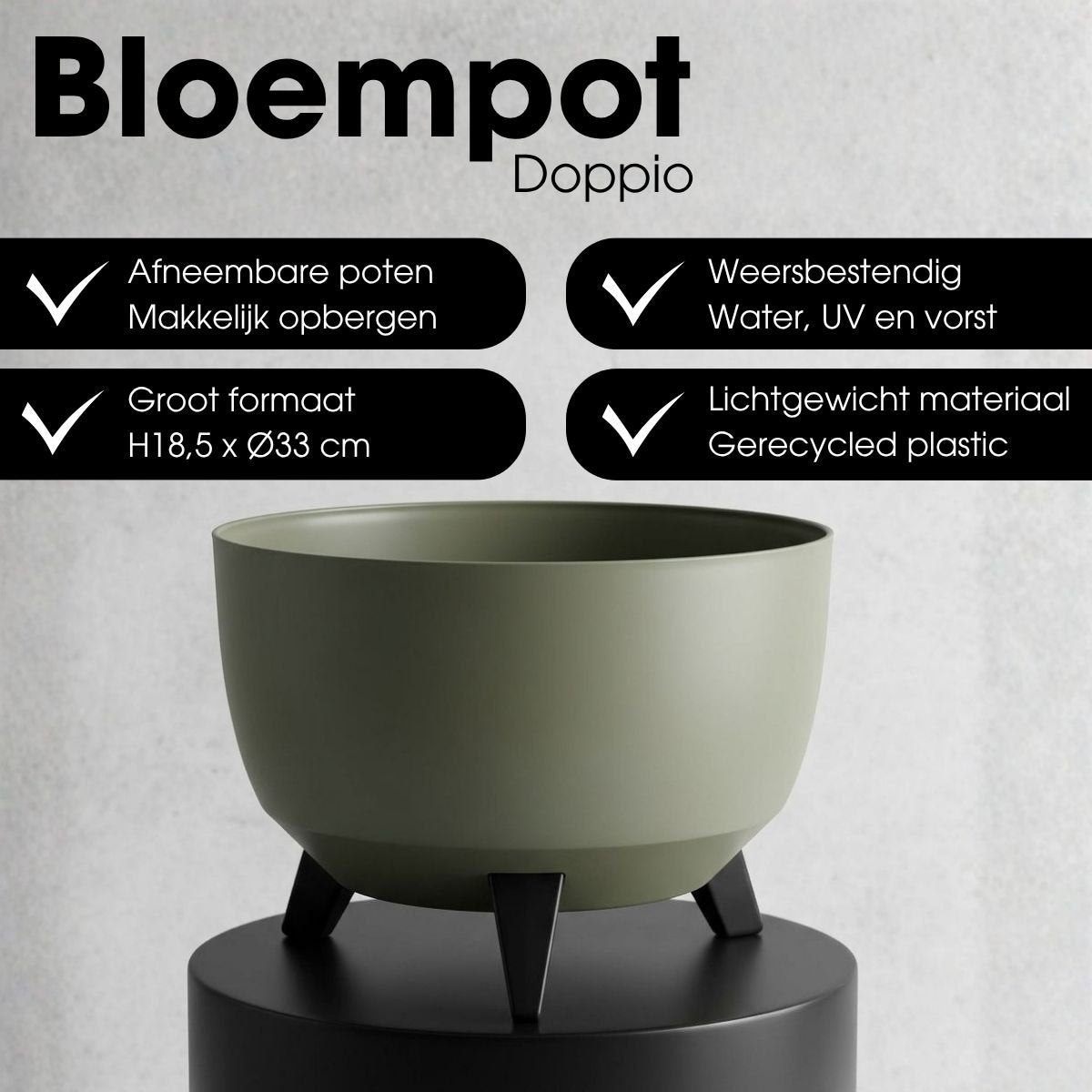Outdoor-Pflanzgefäß Doppio Hellgrün
