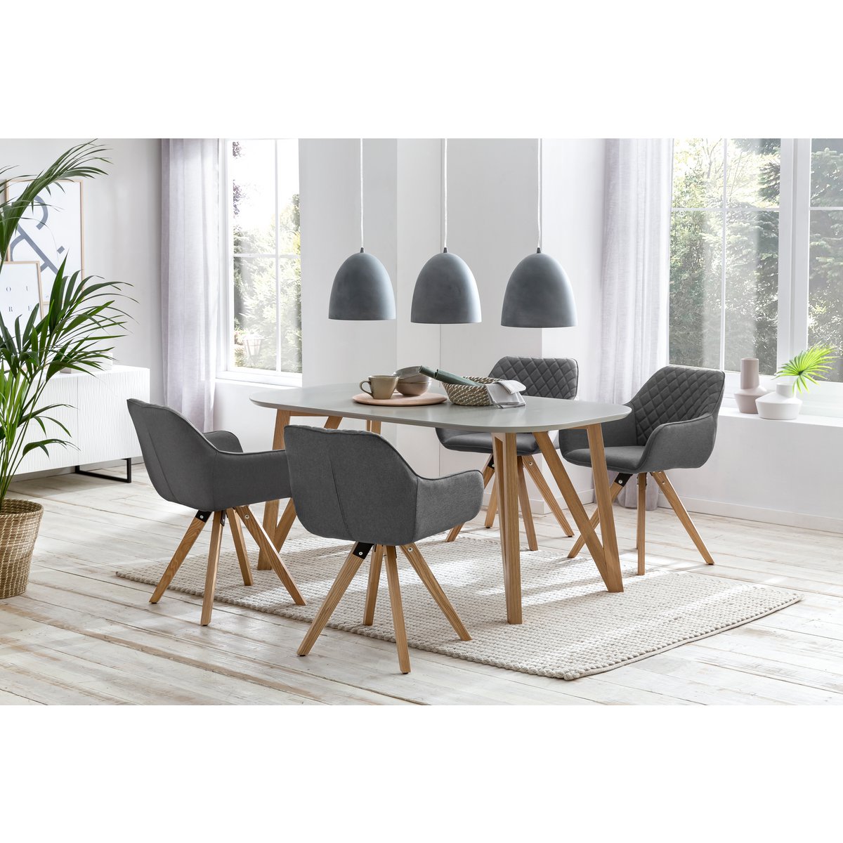 Dining table 200x100x76 cm gray oak
