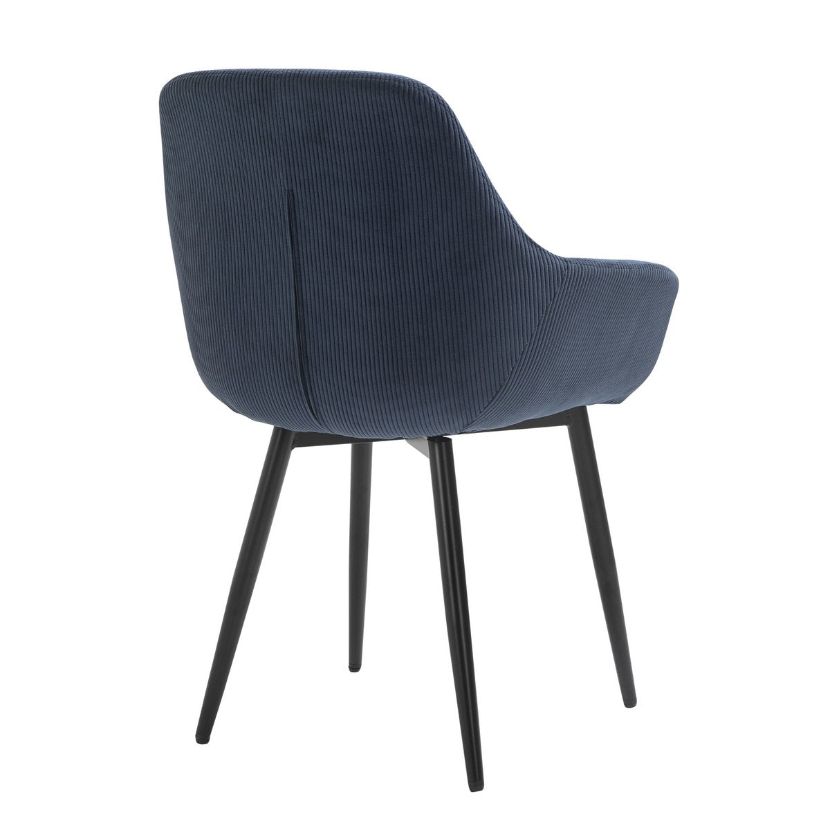 Set of 2 corduroy armchairs, dark blue