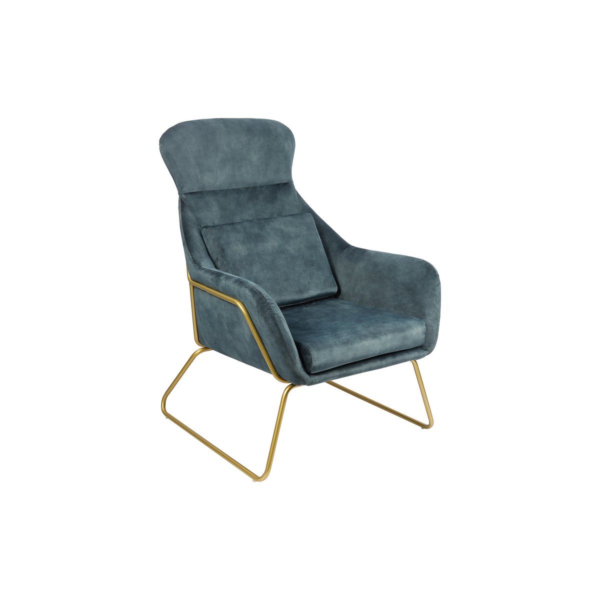 Relax armchair made of velvet velor blue