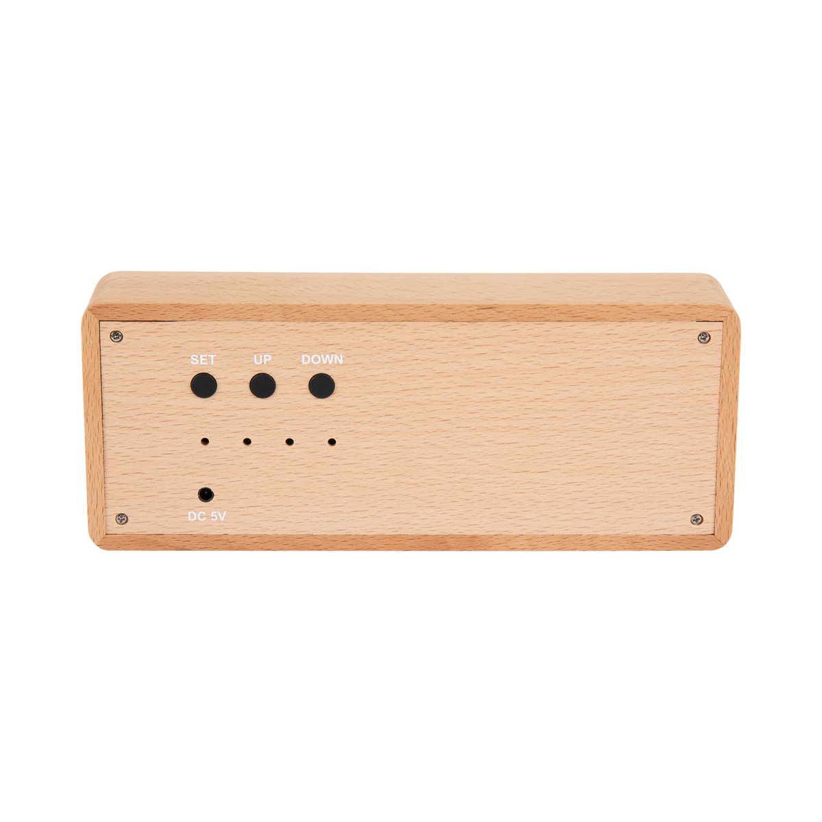 Wecker aus massivem Holz mit Gravur