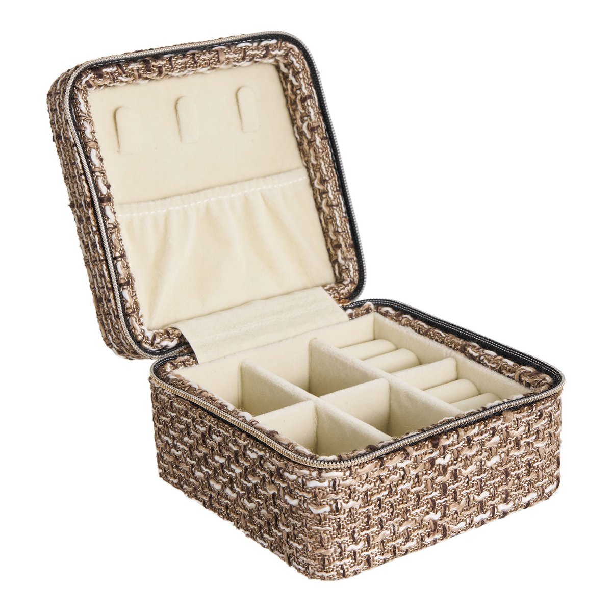 Marrakesch-Schmuckkästchen – Braunmischung, 100 % Polyester, 11 x 11 x 6,5 cm