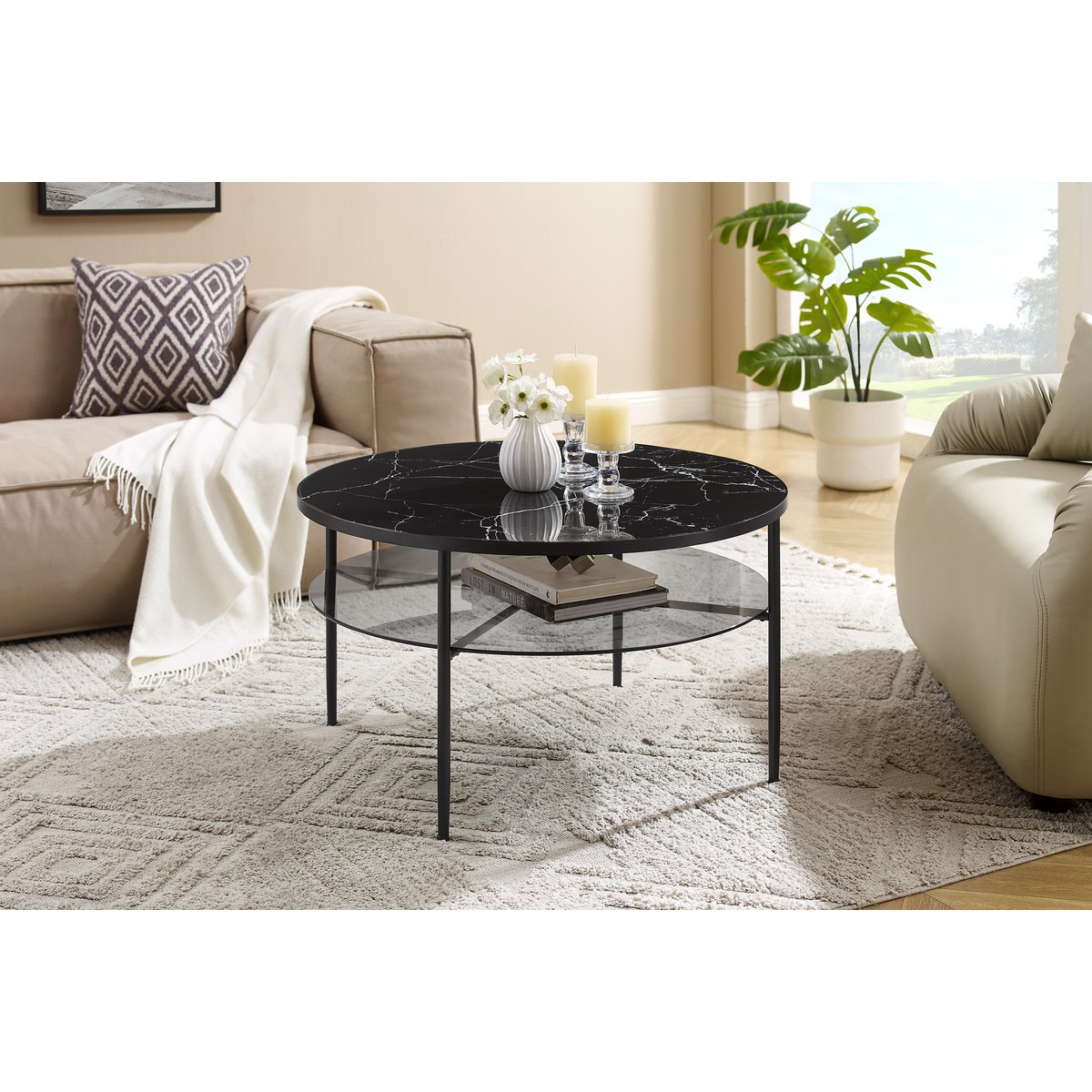 Coffee table Ø 81 cm black