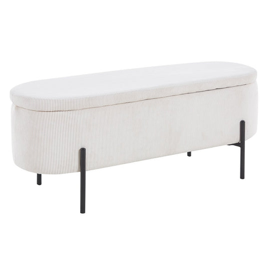 Bed bench with storage space function beige