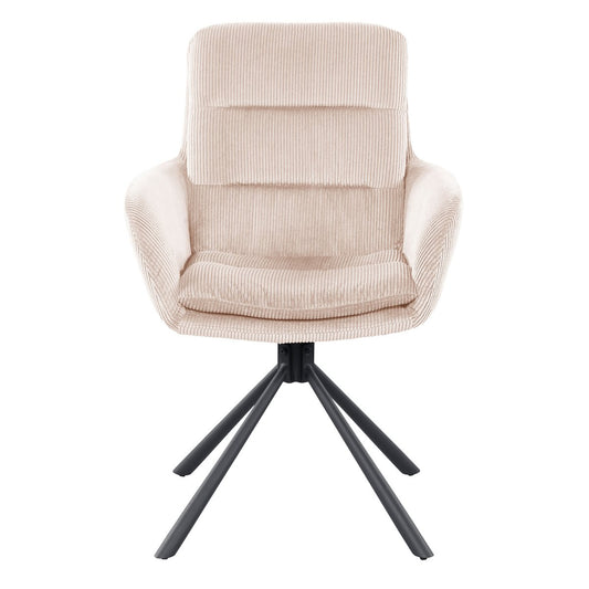 Armlehnstuhl in Cord-Optik Beige