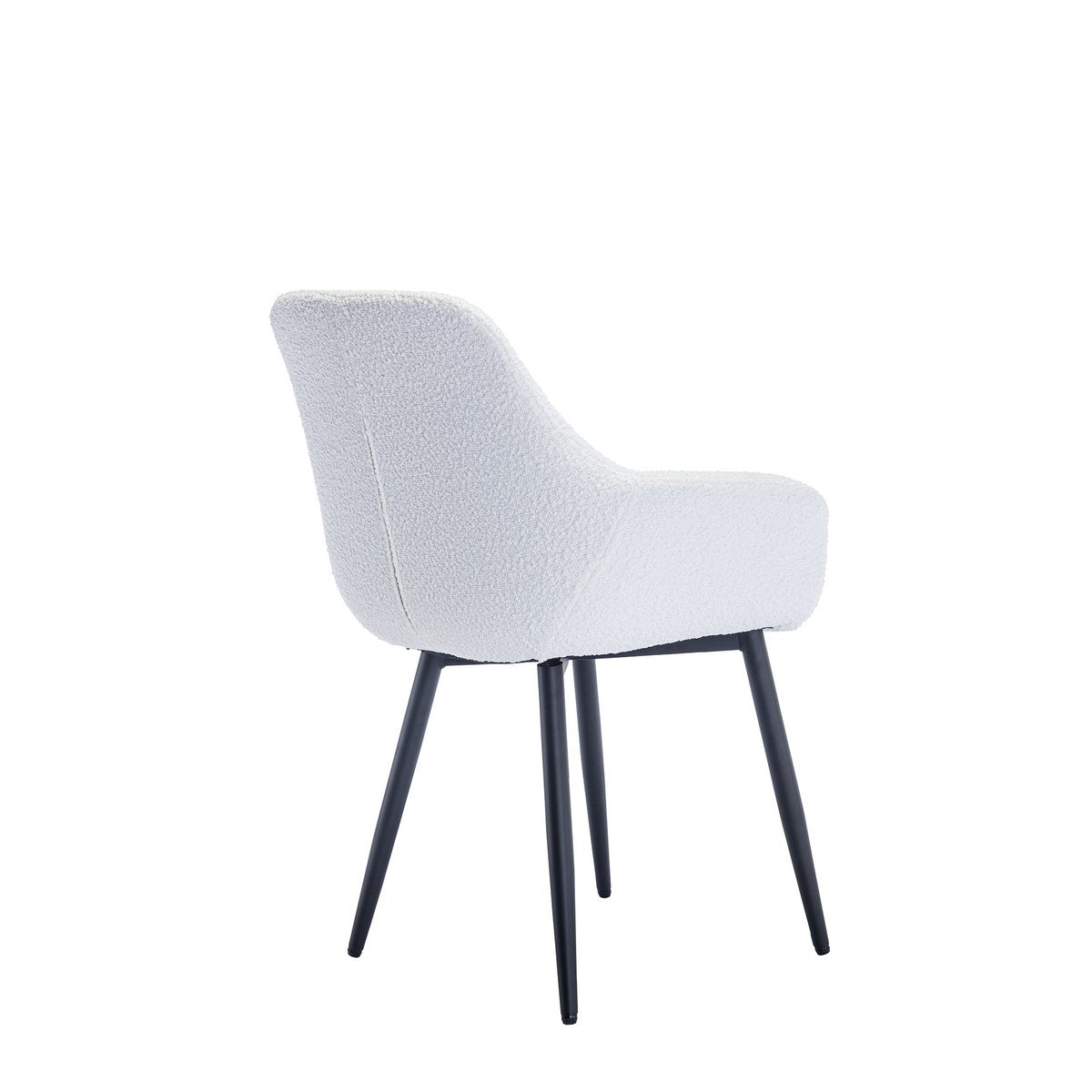 Armchair Bouclé fabric white set of 2
