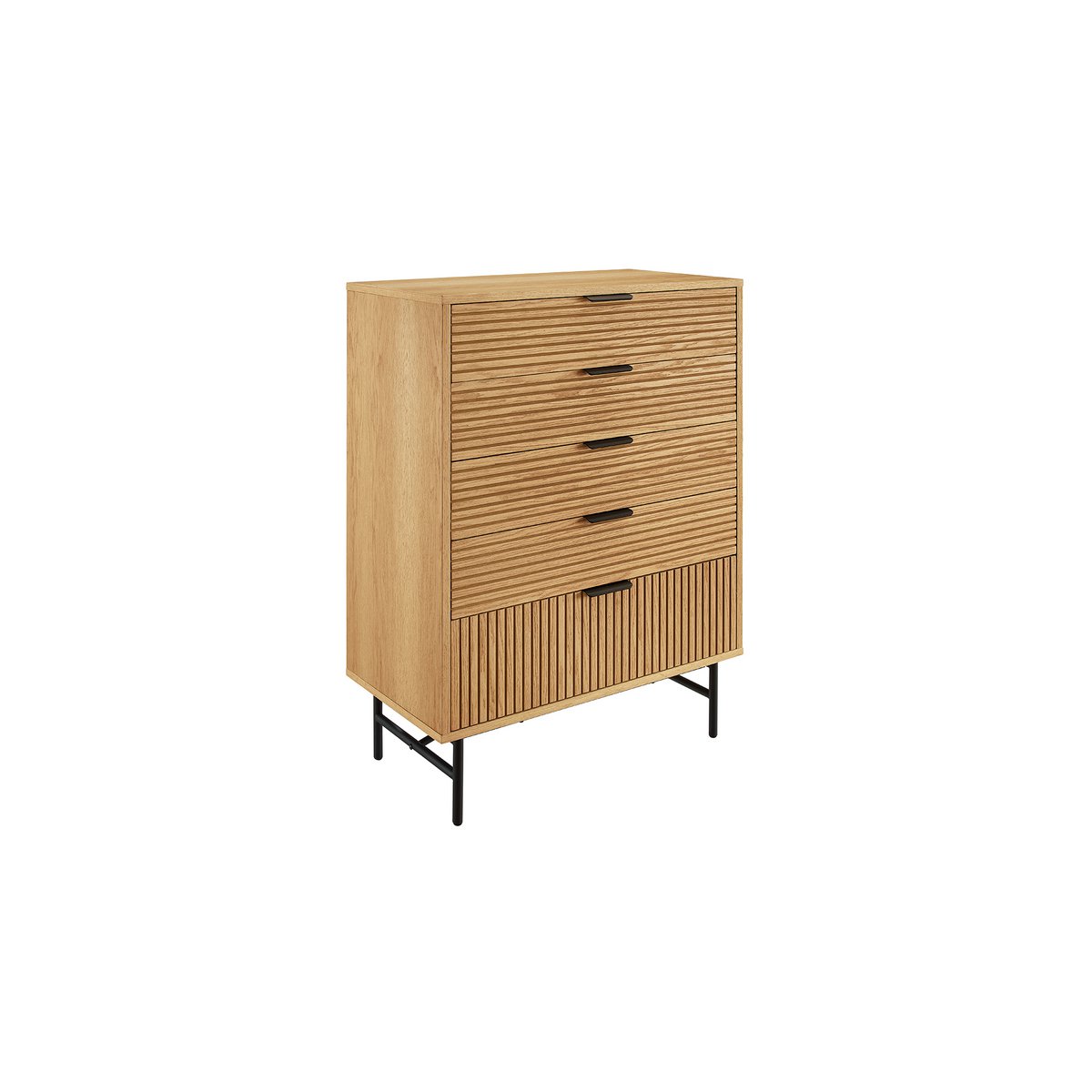 Kommode hoch 80 cm Eiche Echtholzfurnier