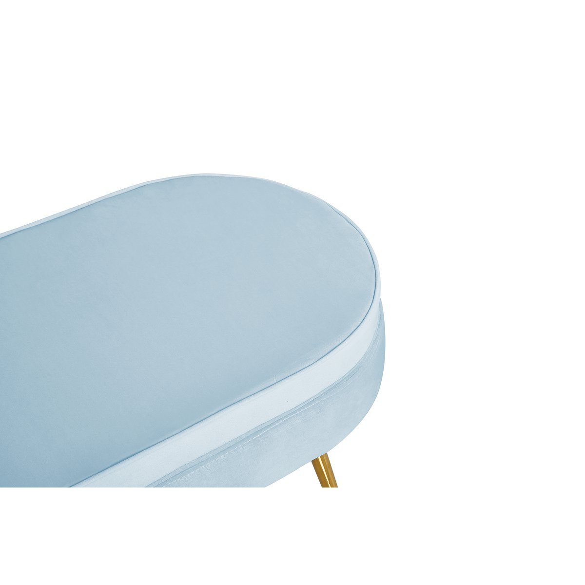 Pouf oval in light gray velvet