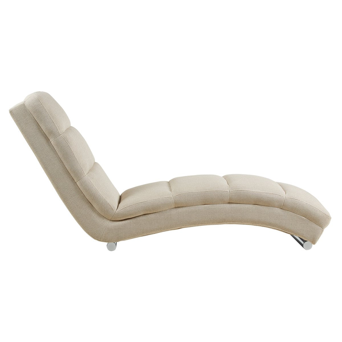 Chaise longue structured fabric beige