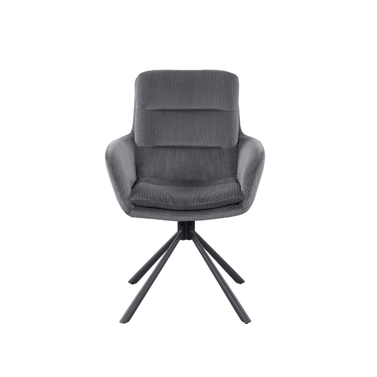 Armchair in corduroy look, dark gray